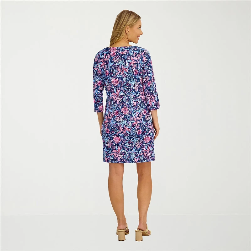 Stella Parker Womens Tropical Floral Knit Dress Swimsuit Cover-Up