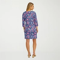 Stella Parker Womens Tropical Floral Knit Dress Swimsuit Cover-Up