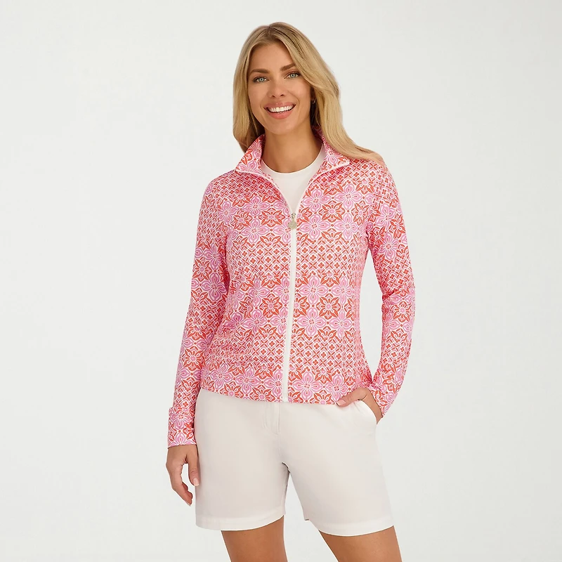 Stella Parker Medallion Swimsuit Cover-Up Tops