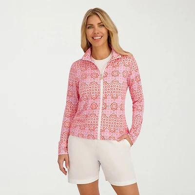 Stella Parker Medallion Swimsuit Cover-Up Tops