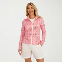 Stella Parker Medallion Swimsuit Cover-Up Tops