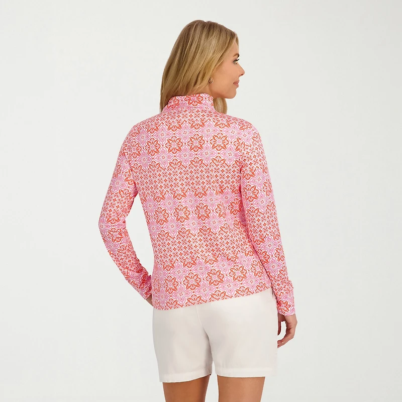 Stella Parker Medallion Swimsuit Cover-Up Tops