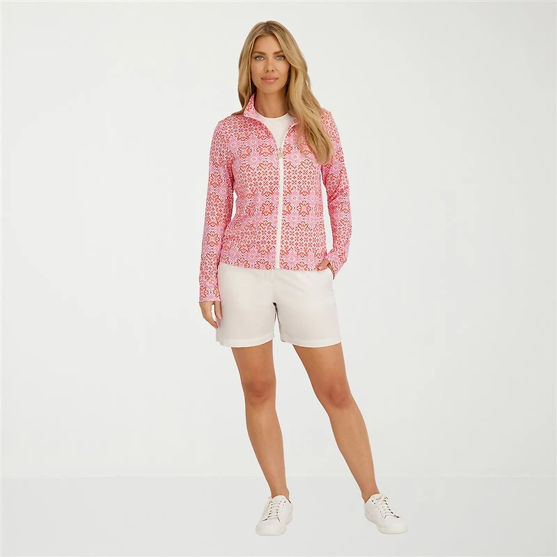 Stella Parker Medallion Swimsuit Cover-Up Tops