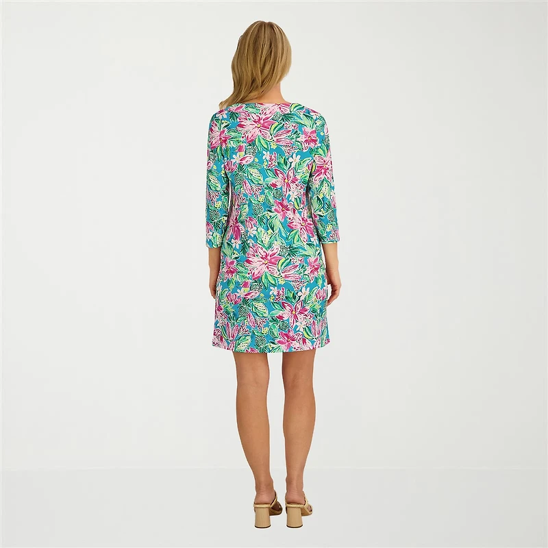 Stella Parker Womens Tropical Knit Dress Swimsuit Cover-Up