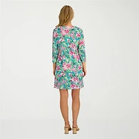 Stella Parker Womens Tropical Knit Dress Swimsuit Cover-Up