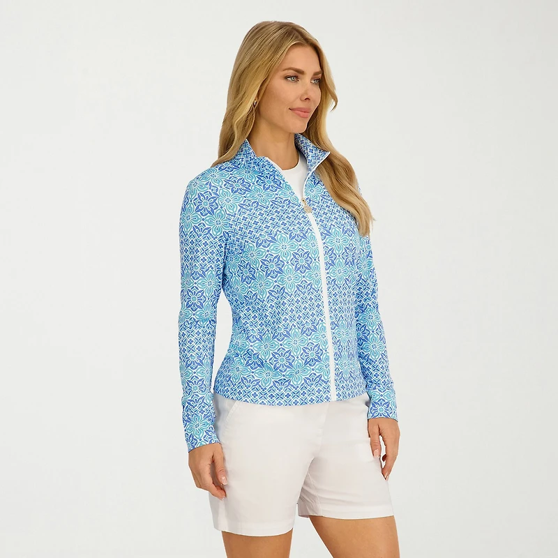 Stella Parker Medallion Swimsuit Cover-Up Tops