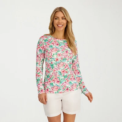 Stella Parker Toile Swimsuit Cover-Up Tops