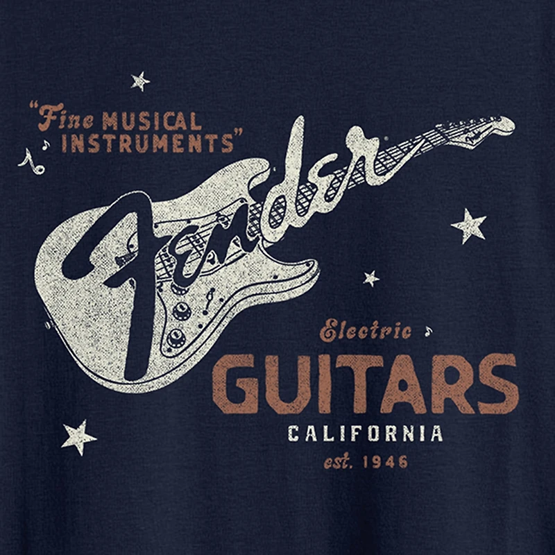 Novelty Fender\N Mens Crew Neck Short Sleeve Regular Fit Graphic T-Shirt