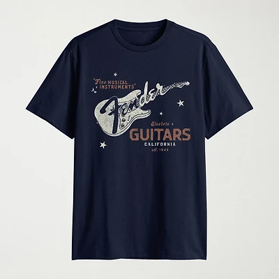 Novelty Fender\N Mens Crew Neck Short Sleeve Regular Fit Graphic T-Shirt