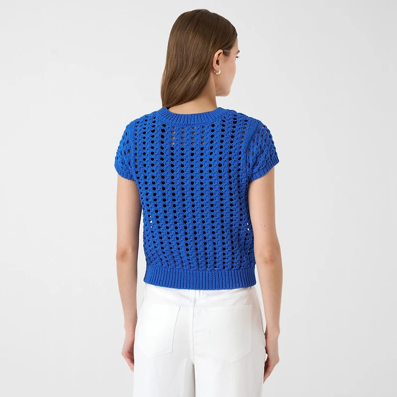 RM Rebecca Minkoff Womens Crew Neck Short Sleeve Pullover Sweater