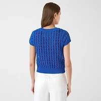 RM Rebecca Minkoff Womens Crew Neck Short Sleeve Pullover Sweater