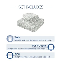 Awesome Home™ Leaves Jacquard 3-pc. Reversible Quilt Set
