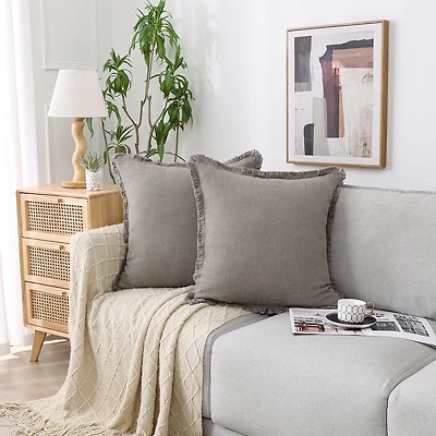Linen Blend 20x20 Square Throw Pillow