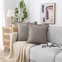 Linen Blend 20x20 Square Throw Pillow