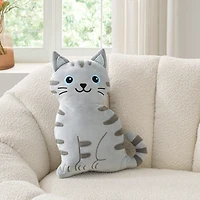 Novelty Gray Cat Throw Pillow