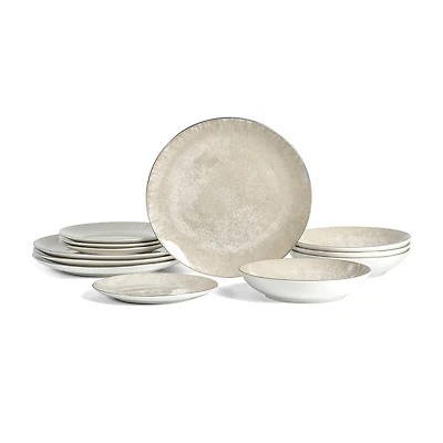 Christian Siriano New York Onyx 12-pc. Porcelain Dinnerware Set
