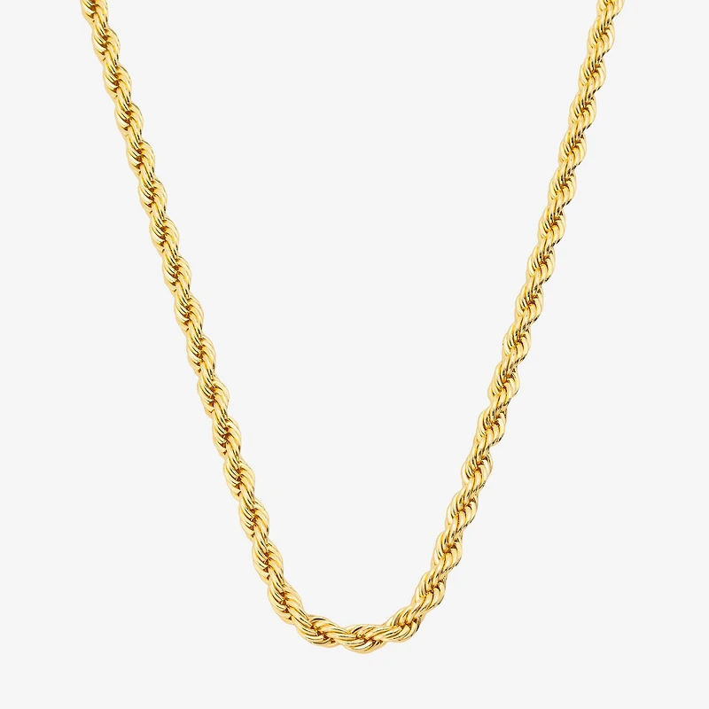 J.P. Army Mens 14K Gold Over Brass 24 Inch Rope Chain Necklace