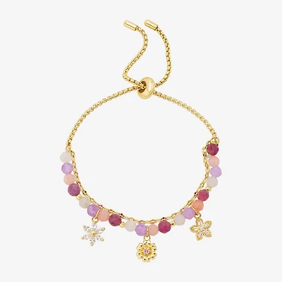 Footnotes Mom Womens Purple Quartz 14K Gold Over Brass Flower Bolo Bracelet
