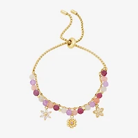 Footnotes Mom Womens Purple Quartz 14K Gold Over Brass Flower Bolo Bracelet