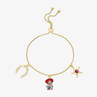 Womens Crystal 10K Gold Over Brass Star Toy Story Bolo Bracelet