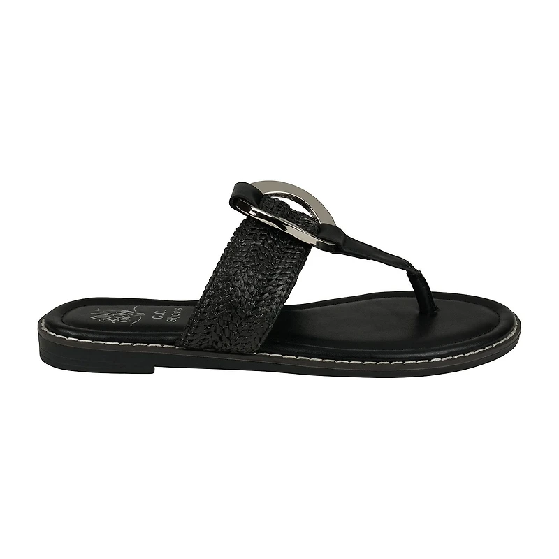 GC Shoes Womens Jovie Woven Thong Flat Sandals