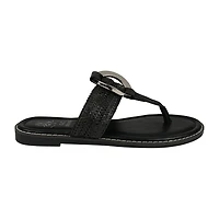 GC Shoes Womens Jovie Woven Thong Flat Sandals
