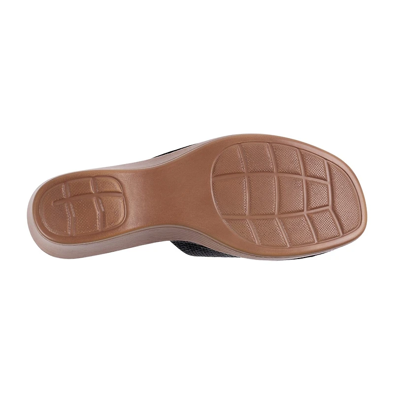 GC Shoes Womens Teri Woven Buckle Wedge Sandals