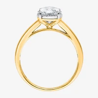 (I / Si2) Womens 1 CT. Lab Grown White Diamond Oval Solitaire Engagement Ring