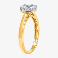 (I / Si2) Womens 1 CT. Lab Grown White Diamond Oval Solitaire Engagement Ring