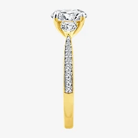 (F / Vs2) Womens 2 1/2 CT. T.W. Lab Grown White Diamond 10K Gold Round Side Stone 3-Stone Engagement Ring