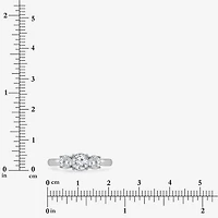 (I / Si2) Womens 1 CT. T.W. Lab Grown White Diamond Sterling Silver Round 3-Stone Engagement Ring
