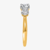 (I / Si2) Womens 1 CT. T.W. Lab Grown White Diamond Sterling Silver Round 3-Stone Engagement Ring