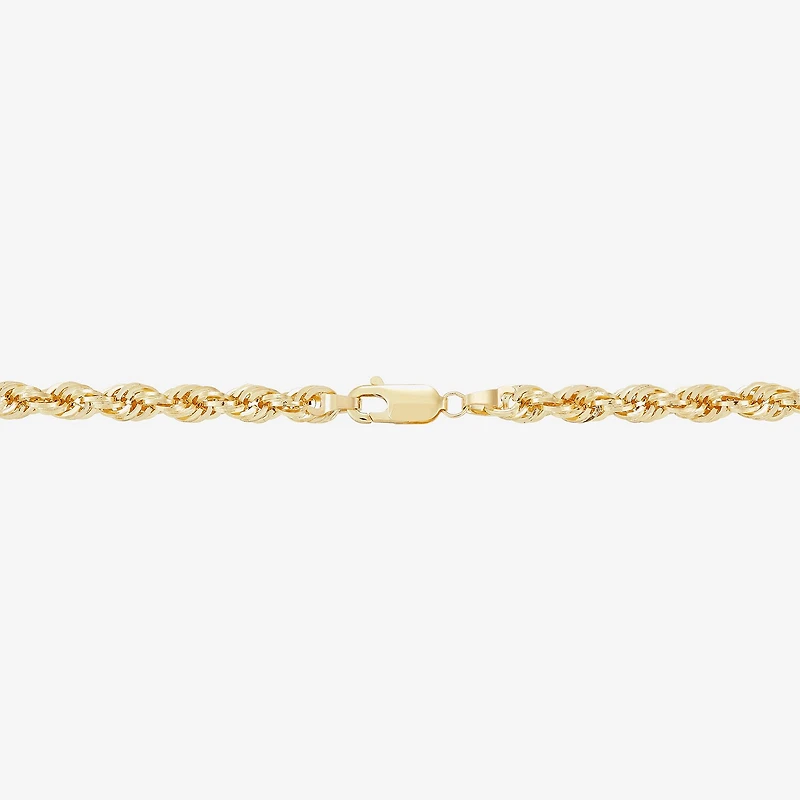 Mens 10K Gold 24 Inch Rope Chain Necklace