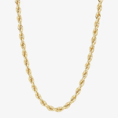 Mens 10K Gold 24 Inch Rope Chain Necklace