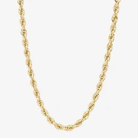 Mens 10K Gold 24 Inch Rope Chain Necklace