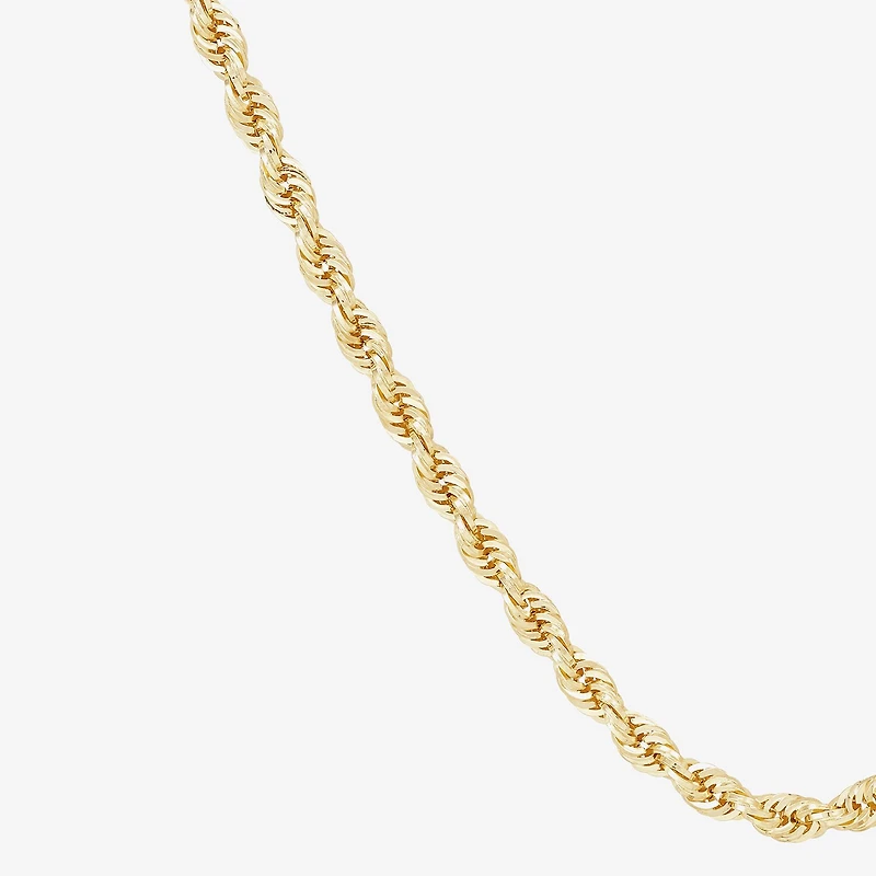 Mens 10K Gold 24 Inch Rope Chain Necklace