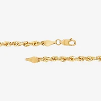 Mens 10K Gold 22 Inch Rope Chain Necklace