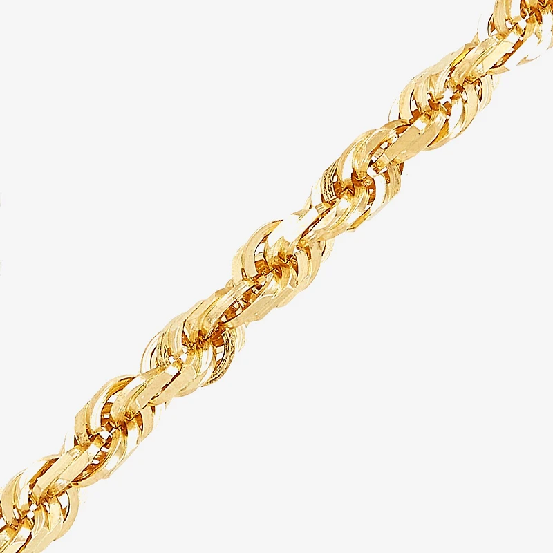 Mens 10K Gold 22 Inch Rope Chain Necklace