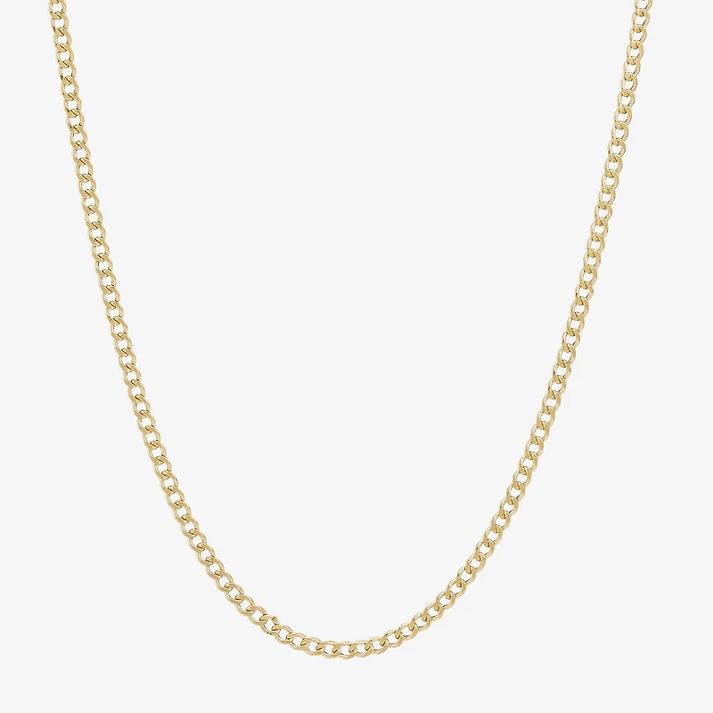 Made in Italy Womens 10K Gold 18 Inch Curb Chain Necklace