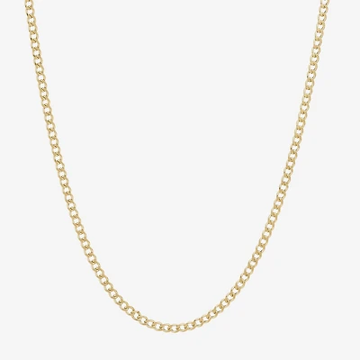 Made in Italy Womens 10K Gold 18 Inch Curb Chain Necklace