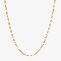 Made in Italy Womens 10K Gold 18 Inch Curb Chain Necklace