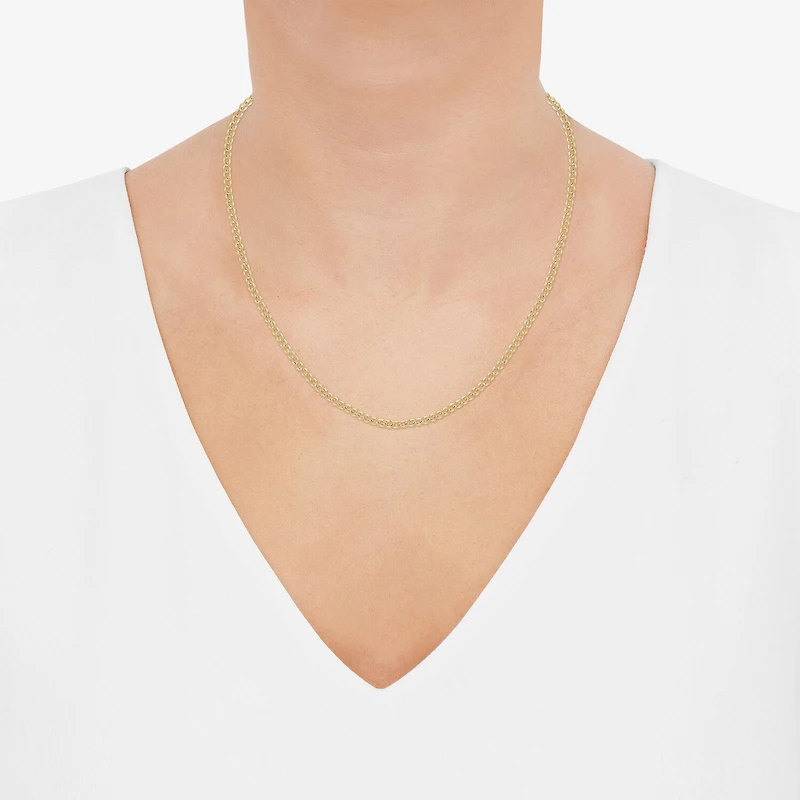 Made in Italy Womens 10K Gold 18 Inch Curb Chain Necklace