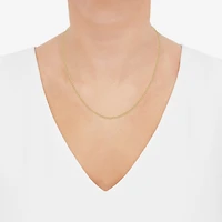 Made in Italy Womens 10K Gold 18 Inch Curb Chain Necklace