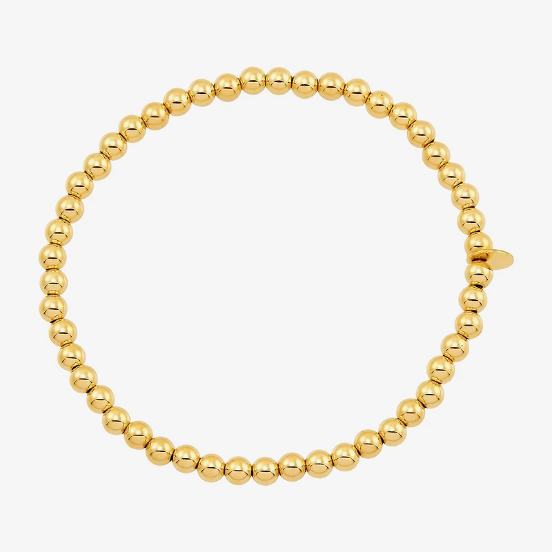 Gold Addiction Womens 10K Gold Beaded Bracelet