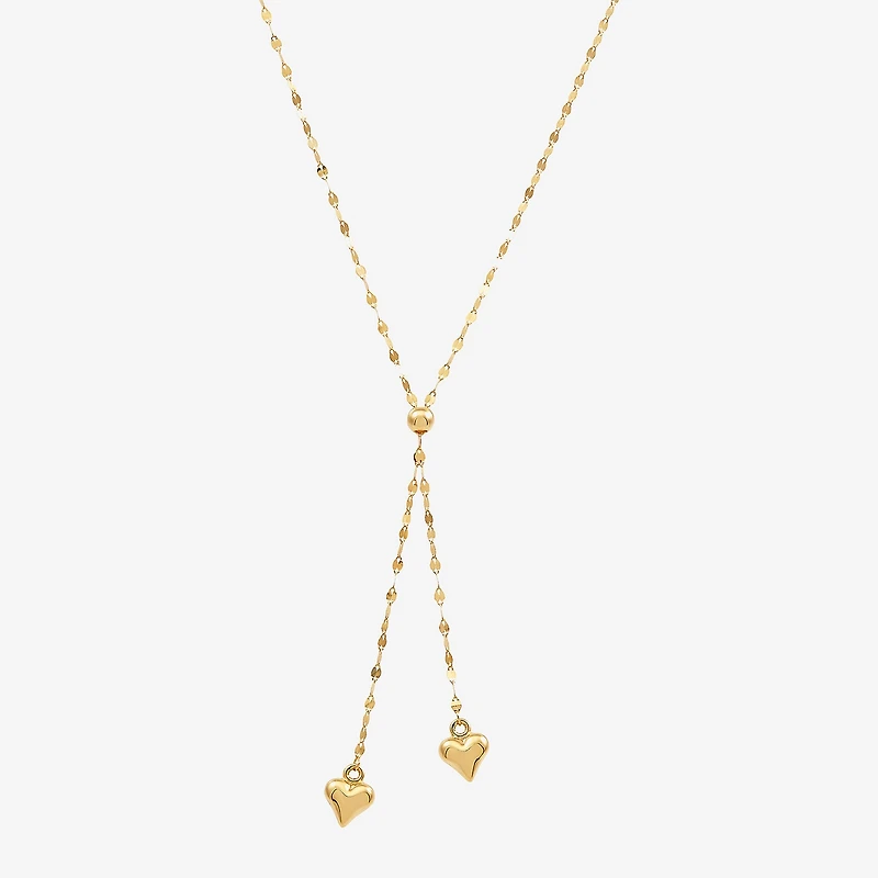Gold Addiction Lariat Style Womens 14K Gold 18 Inch Y Necklace
