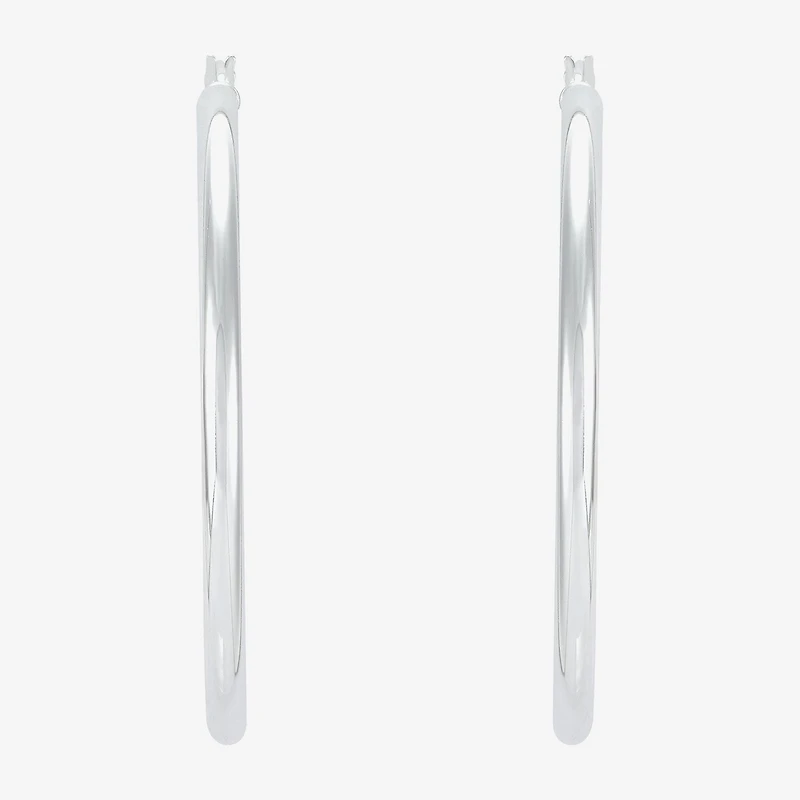 Silver Addiction Womens Sterling Silver Hoop Earrings