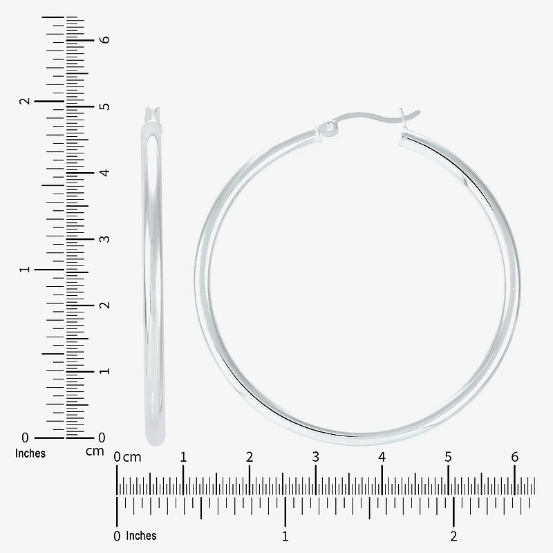 Silver Addiction Womens Sterling Silver Hoop Earrings