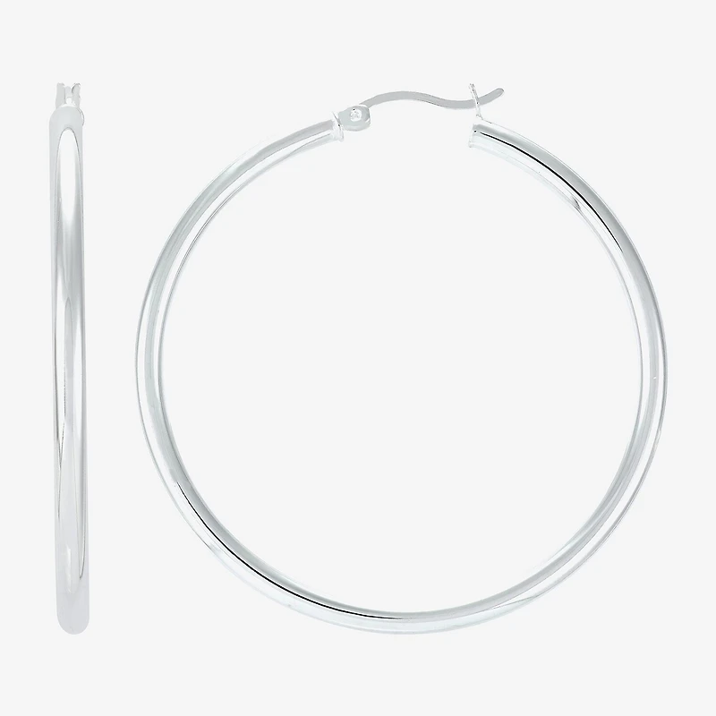 Silver Addiction Womens Sterling Silver Hoop Earrings