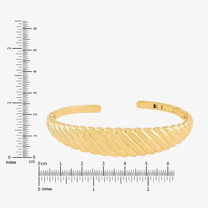Silver Addiction Womens 14K Gold Over Silver Cuff Bracelet