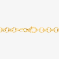 Silver Addiction Womens 14K Gold Over Silver Heart Charm Bracelet